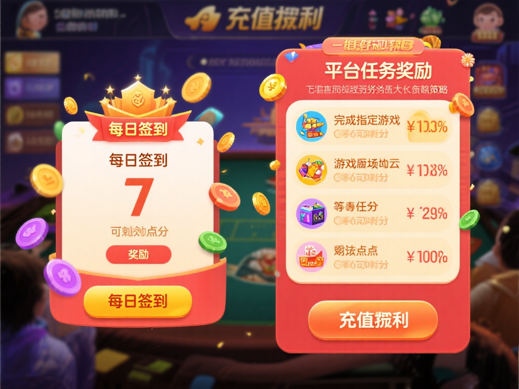 除了充值返利，平台的任务奖励也充满惊喜。每日签到、